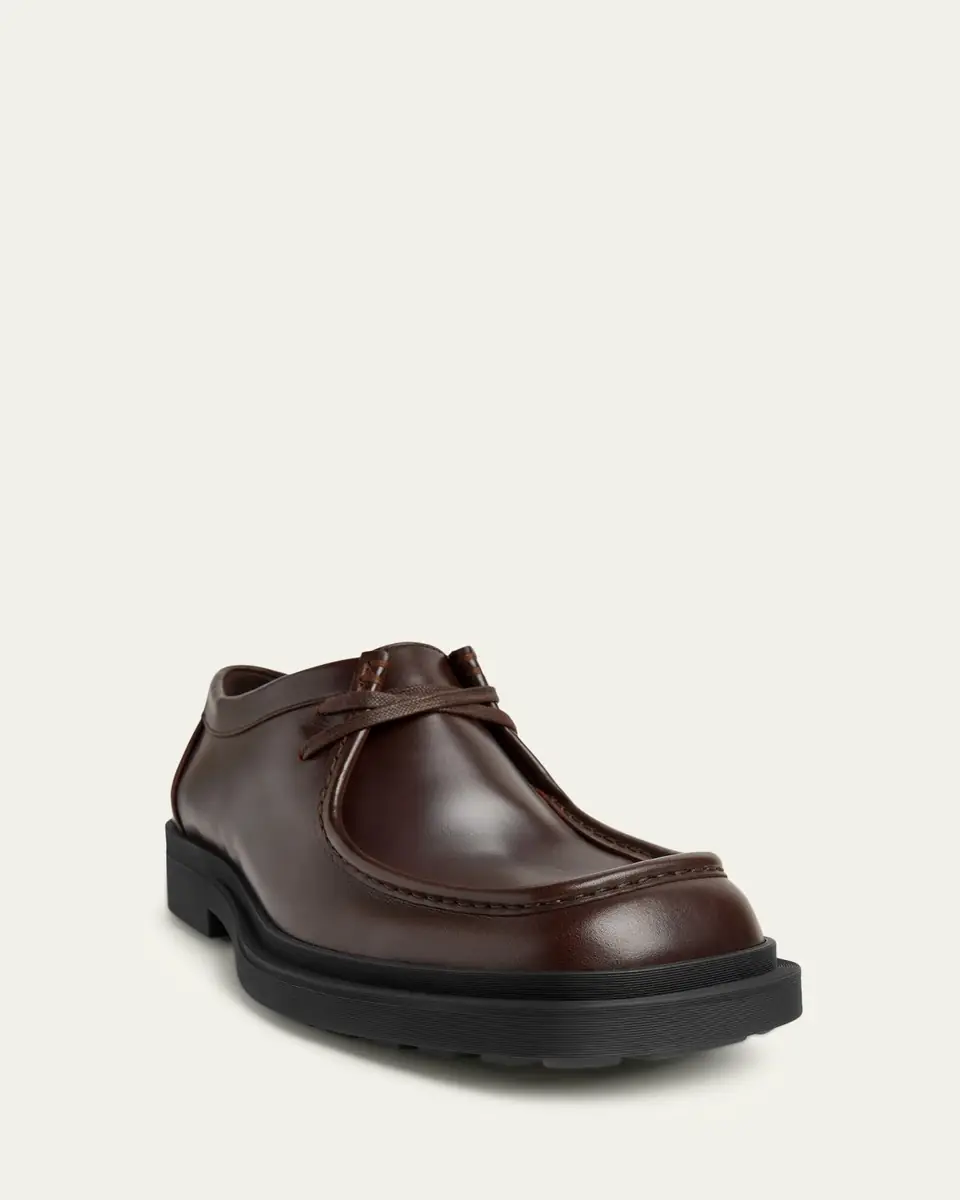 Bottega Veneta Men's Ben Intrecciato-Back Leather Derby Shoes | Thumbnail 2