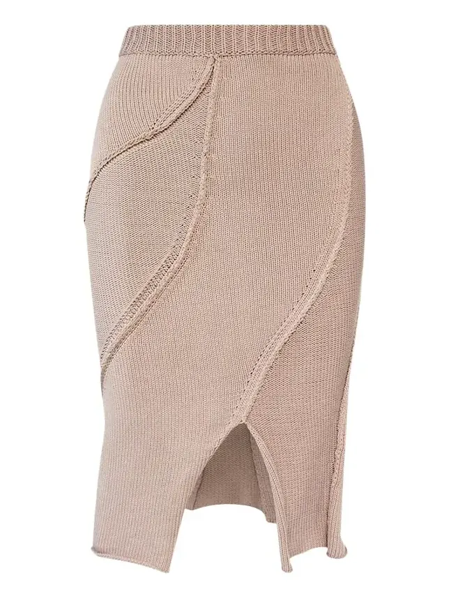 Eddy Diagonal Knit Slit Skirt Eddy Diagonal Knit Slit Skirt
