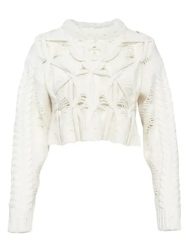 Briar Deconstructed Cable Knit Crop Sweater