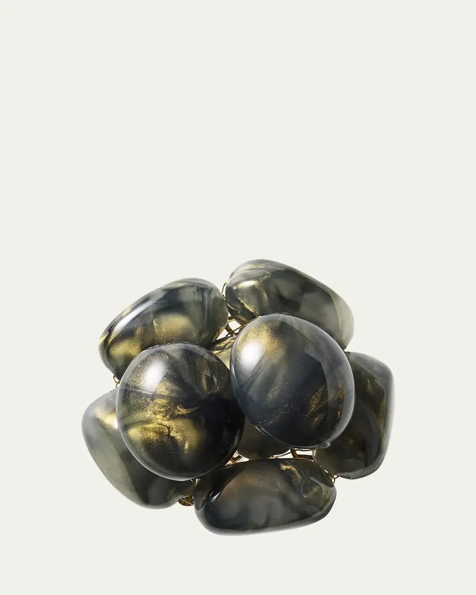 Kim Seybert Bonton Beaded Napkin Ring, Gray | Thumbnail 2 Kim Seybert Bonton Beaded Napkin Ring, Gray | Thumbnail 2