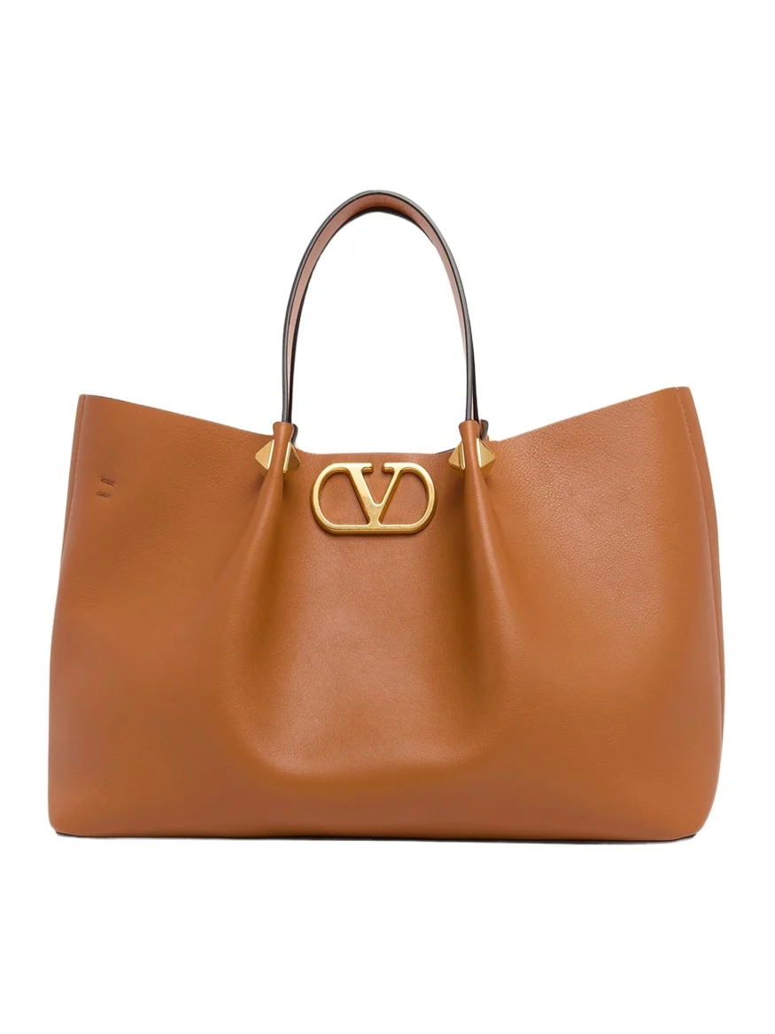 Medium Pleated Rockstud Leather Tote Bag Medium Pleated Rockstud Leather Tote Bag