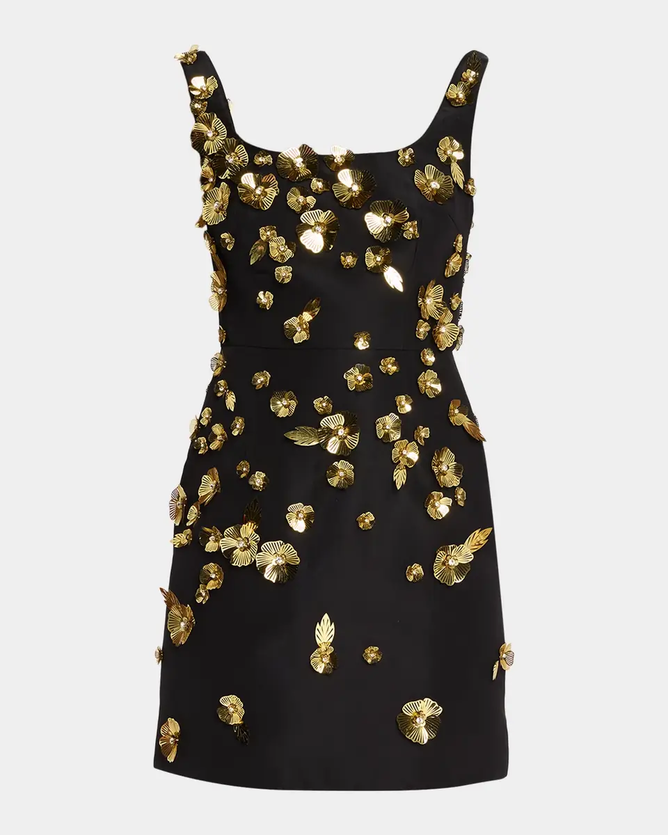 Carolina Herrera Crystal Flower Applique Sleeveless Mini Dress | Thumbnail 9 Carolina Herrera Crystal Flower Applique Sleeveless Mini Dress | Thumbnail 9