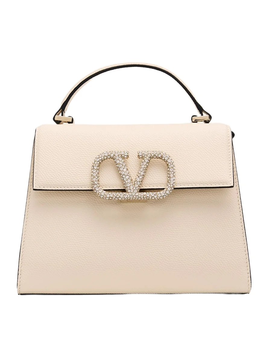 Vsling Small Leather Top-Handle Bag with Jewel VLogo Vsling Small Leather Top-Handle Bag with Jewel VLogo