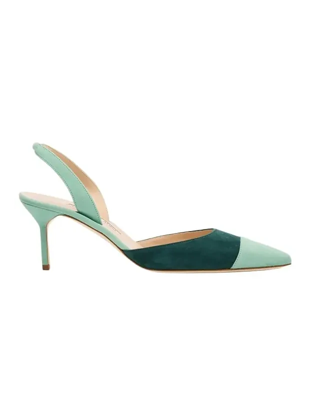 Manolo Blahnik 70mm Capsli Bicolor Suede Pumps