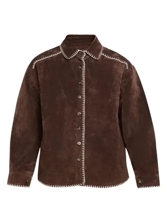 Long-Sleeve Western Suede Shirt Long-Sleeve Western Suede Shirt