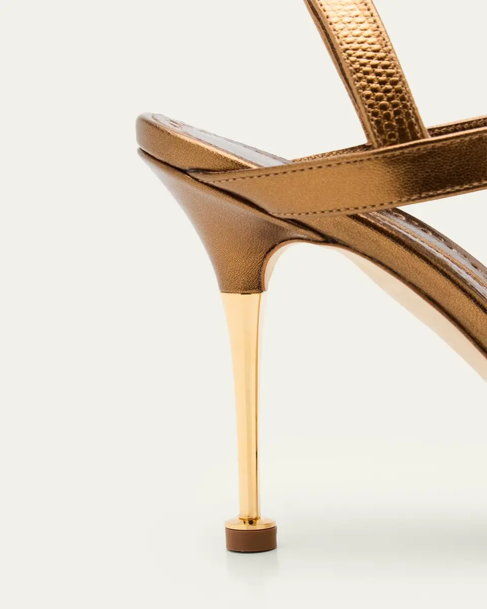 Manolo Blahnik 70mm Retaux Metallic Leather Sandals | Thumbnail 3