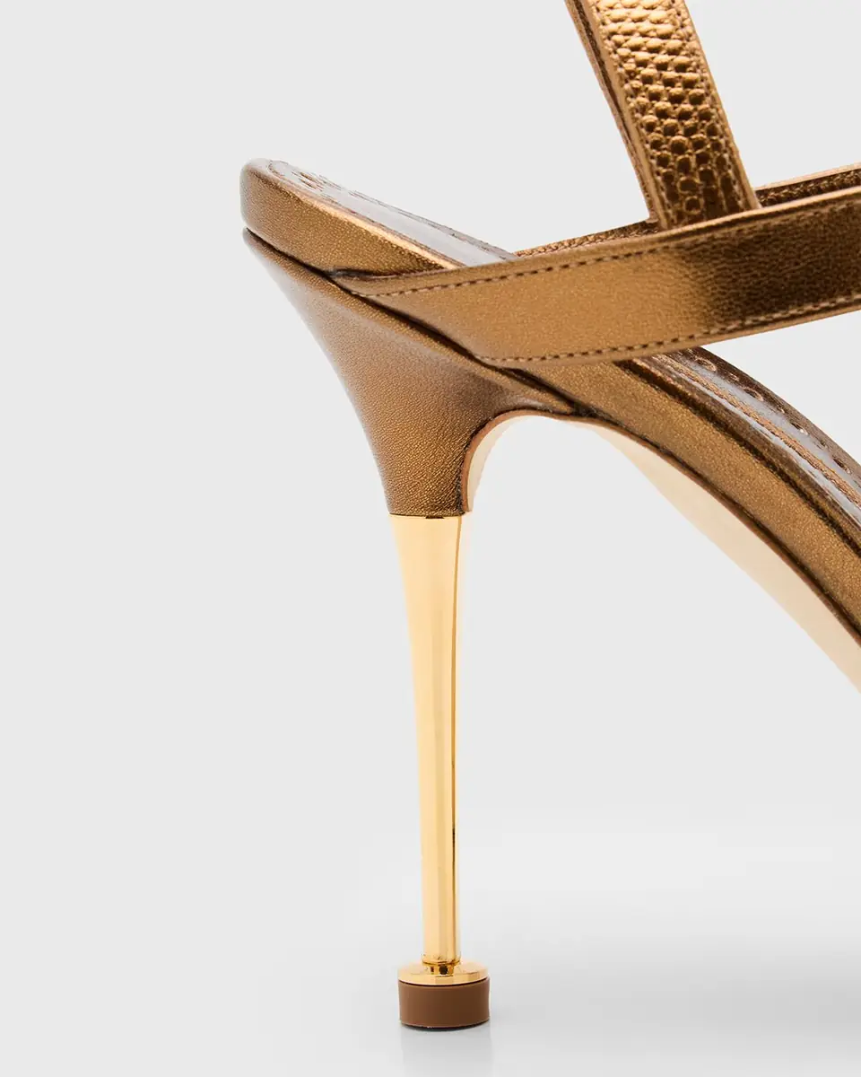 Manolo Blahnik 70mm Retaux Metallic Leather Sandals | Thumbnail 5