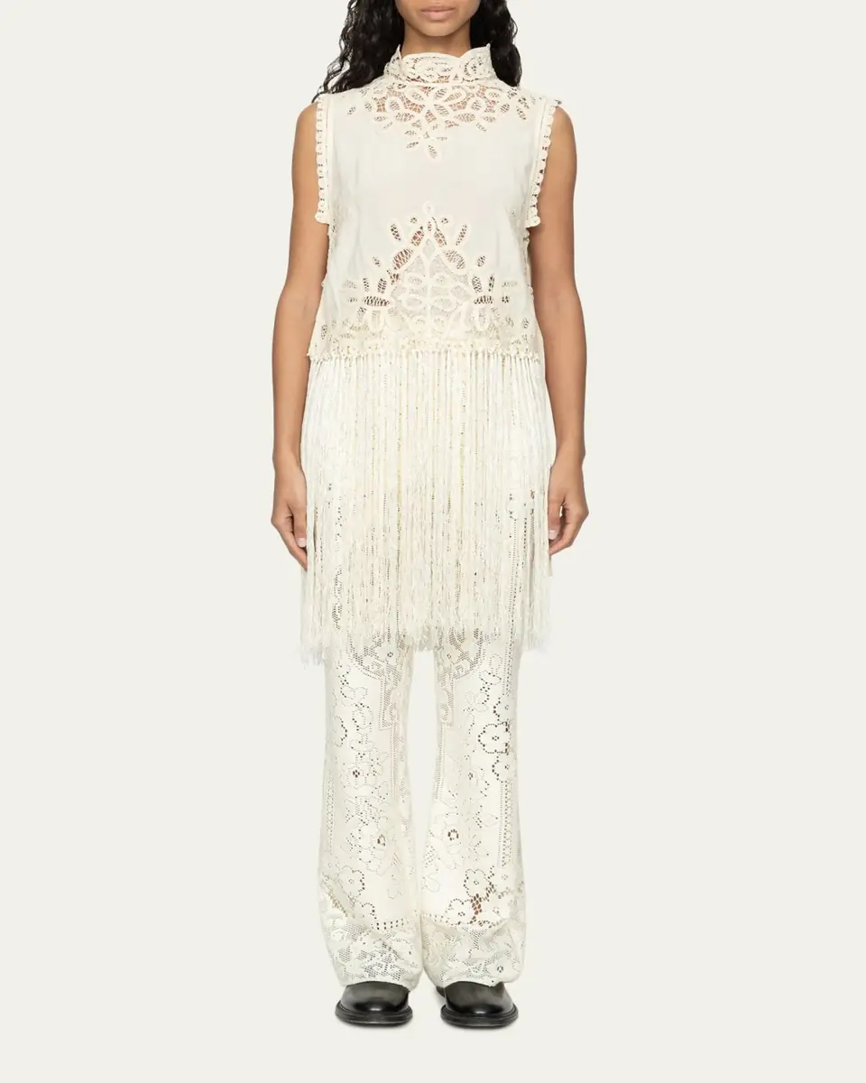 Sea Adelina Battenberg Lace Fringe-Trim Top | Thumbnail 2 Sea Adelina Battenberg Lace Fringe-Trim Top | Thumbnail 2