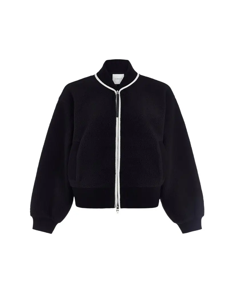 Varley Hansley Fleece Bomber Jacket | Image 1 Varley Hansley Fleece Bomber Jacket | Image 1