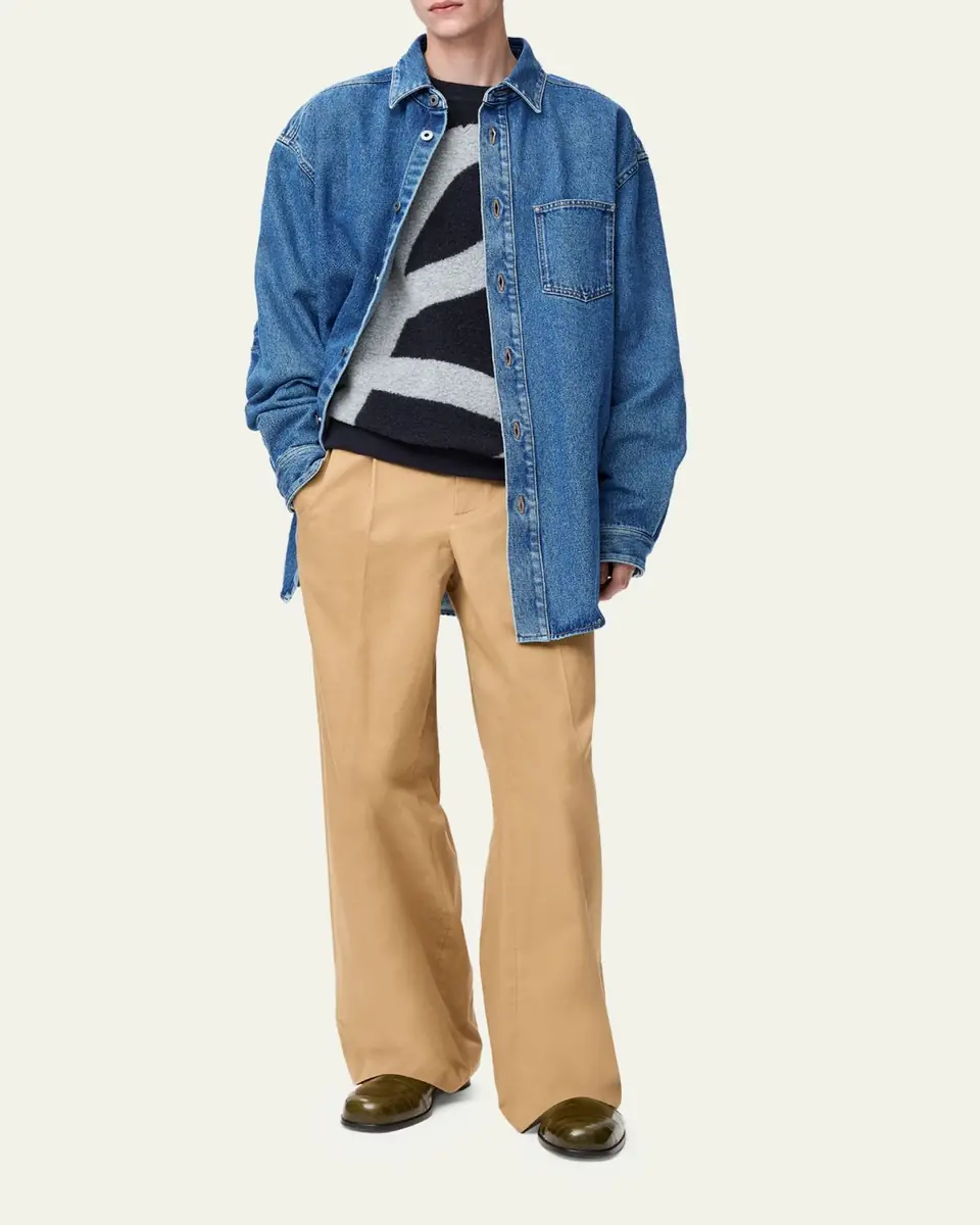 Loewe Men's Anagram-Sleeve Denim Overshirt | Thumbnail 2 Loewe Men's Anagram-Sleeve Denim Overshirt | Thumbnail 2