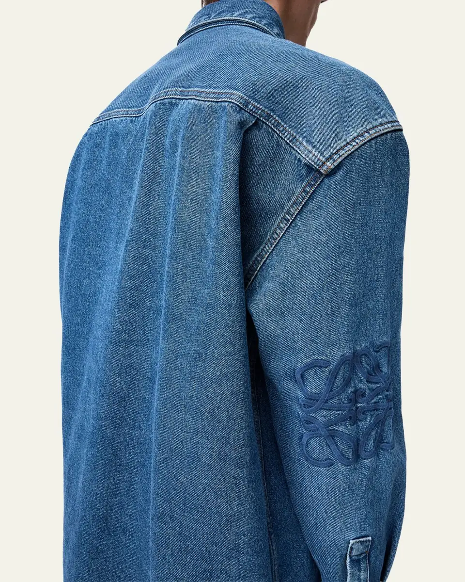 Loewe Men's Anagram-Sleeve Denim Overshirt | Thumbnail 5 Loewe Men's Anagram-Sleeve Denim Overshirt | Thumbnail 5