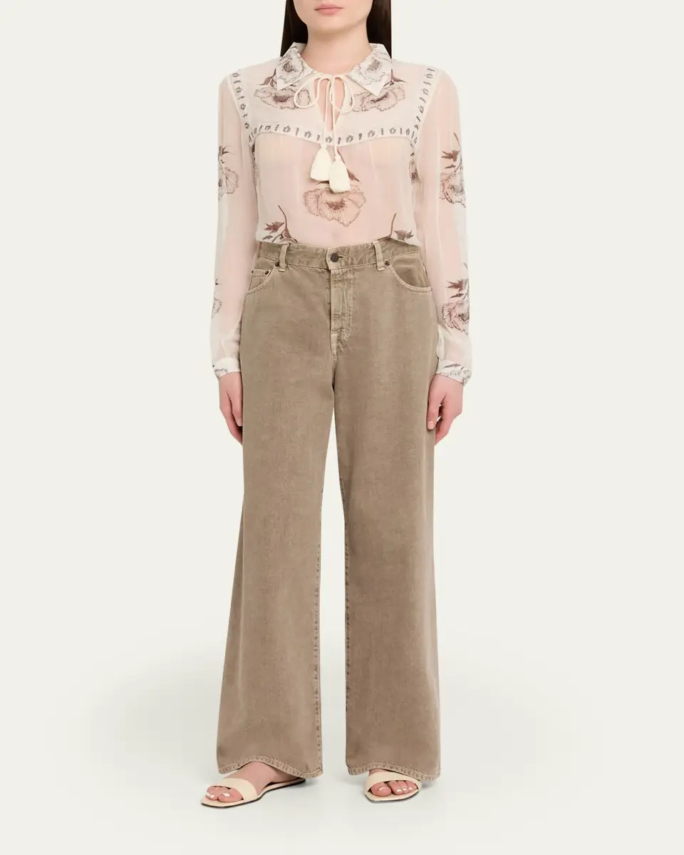 ALIX OF BOHEMIA Pascal Obsidian Poppy Sheer Blouse | Thumbnail 2 ALIX OF BOHEMIA Pascal Obsidian Poppy Sheer Blouse | Thumbnail 2