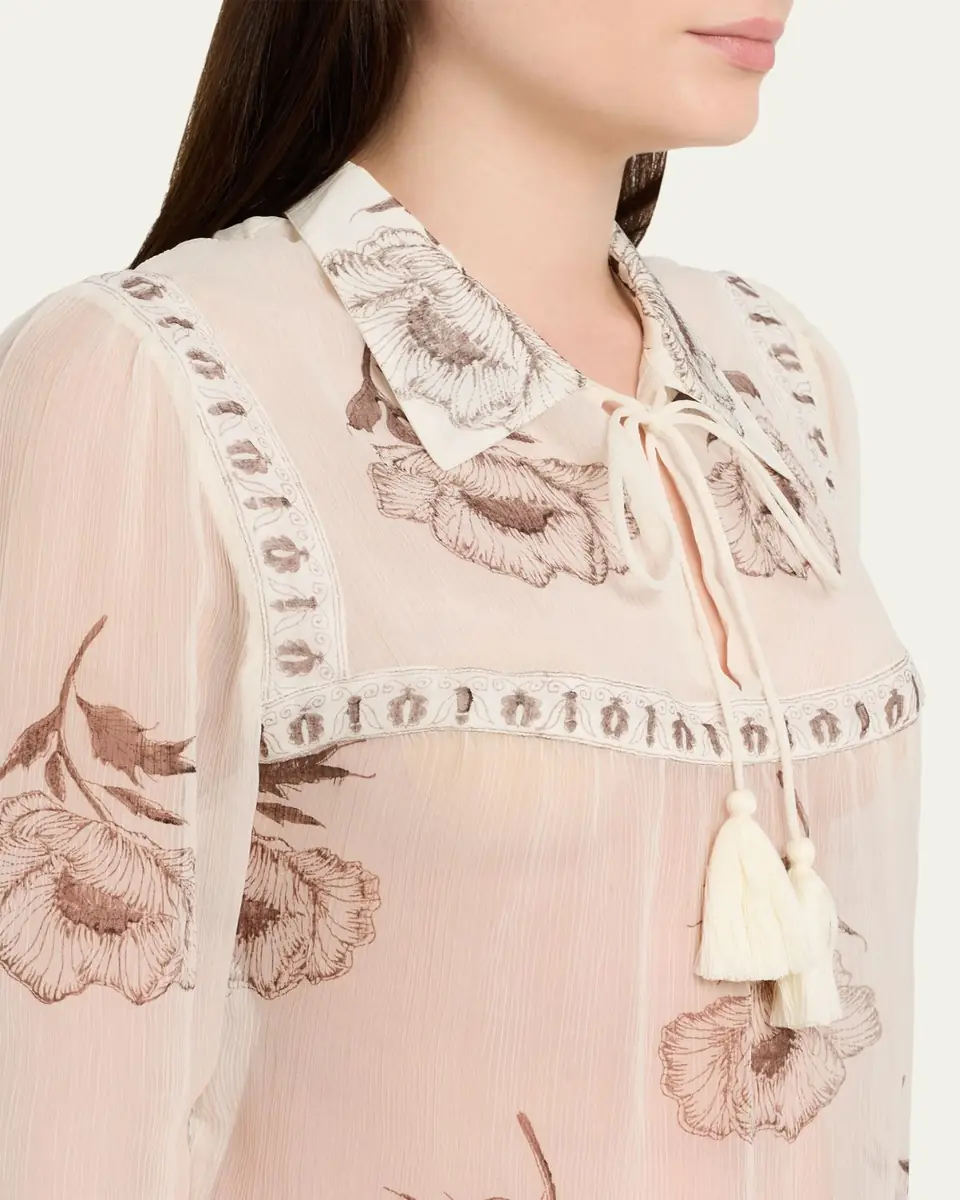 ALIX OF BOHEMIA Pascal Obsidian Poppy Sheer Blouse | Thumbnail 5 ALIX OF BOHEMIA Pascal Obsidian Poppy Sheer Blouse | Thumbnail 5
