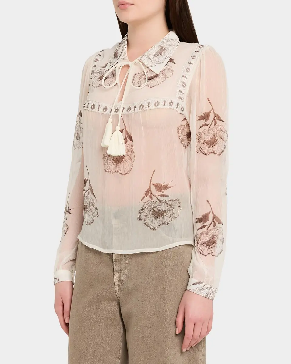 ALIX OF BOHEMIA Pascal Obsidian Poppy Sheer Blouse | Thumbnail 8 ALIX OF BOHEMIA Pascal Obsidian Poppy Sheer Blouse | Thumbnail 8