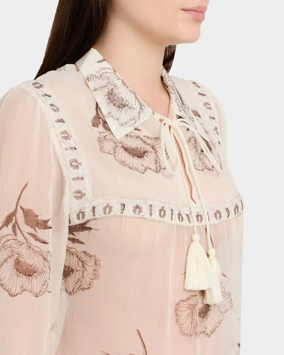 ALIX OF BOHEMIA Pascal Obsidian Poppy Sheer Blouse | Thumbnail 9 ALIX OF BOHEMIA Pascal Obsidian Poppy Sheer Blouse | Thumbnail 9