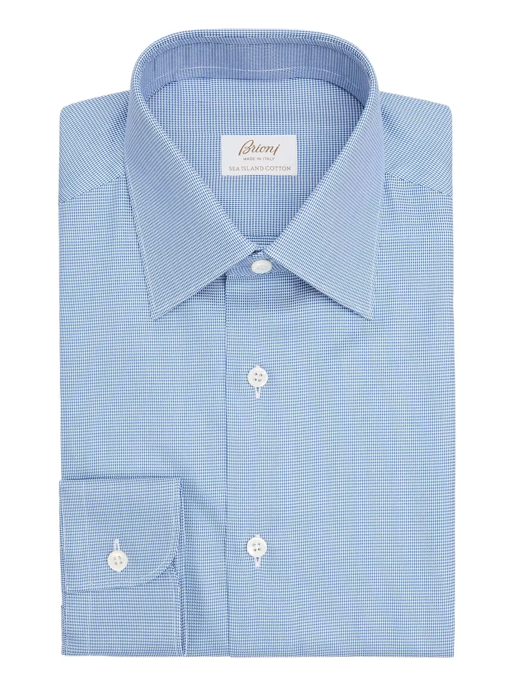 Brioni Men's Sea Island Cotton Micro-Houndstooth Dress Shirt