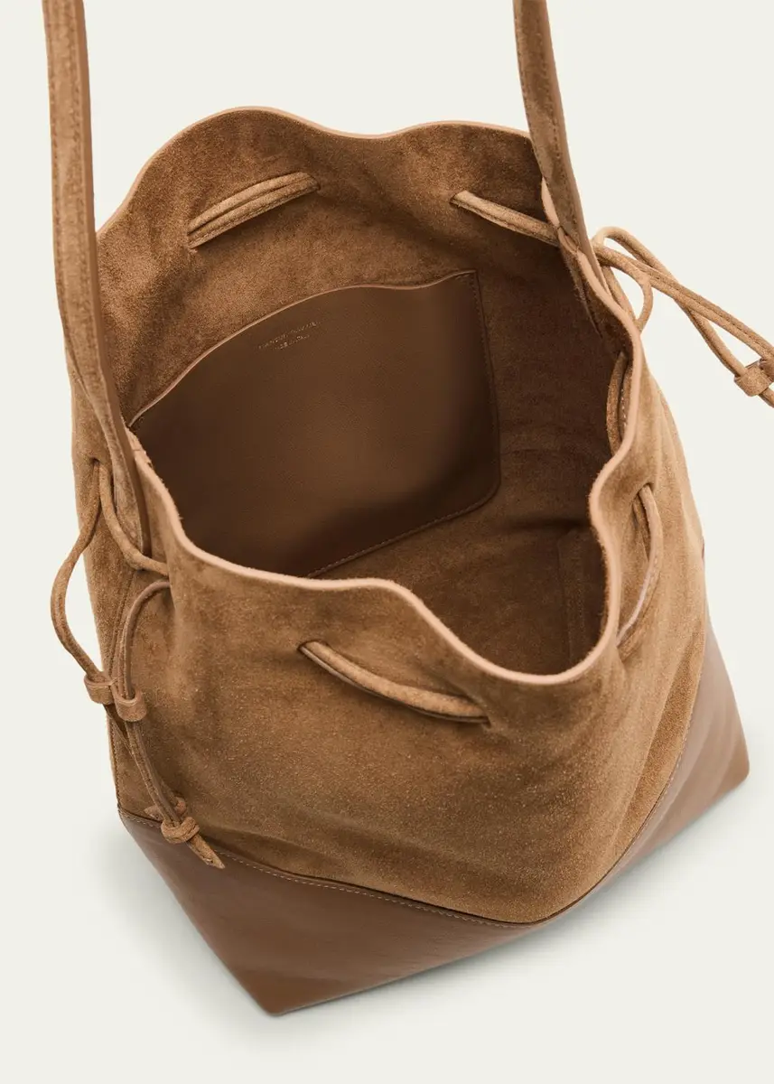 MANSUR GAVRIEL Cabas Suede & Leather Bucket Shoulder Bag | Thumbnail 4 MANSUR GAVRIEL Cabas Suede & Leather Bucket Shoulder Bag | Thumbnail 4