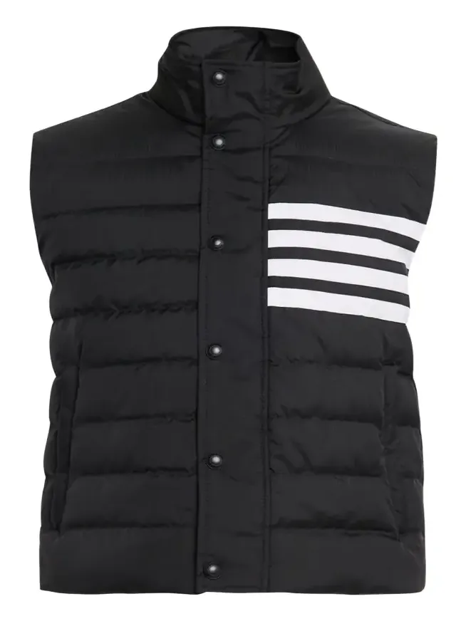 Thom Browne Men's Shiny Ripstop 4-Bar Down Vest