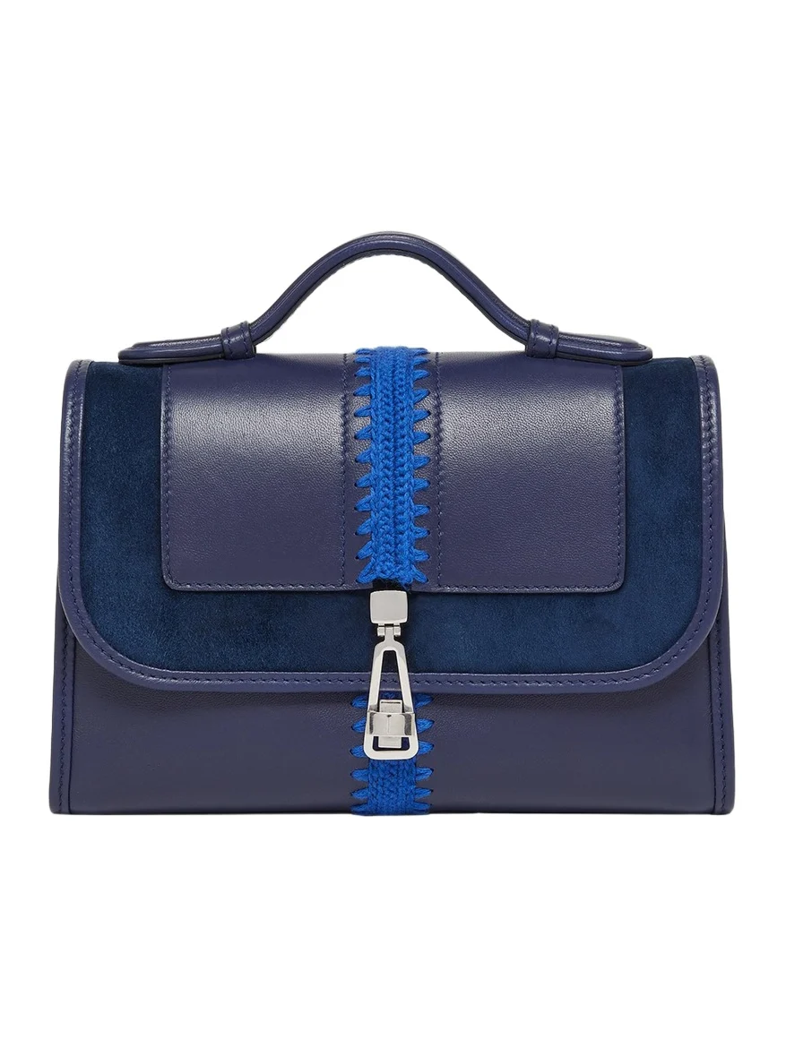 Leonora Small Embroidered Leather Top-Handle Bag Leonora Small Embroidered Leather Top-Handle Bag