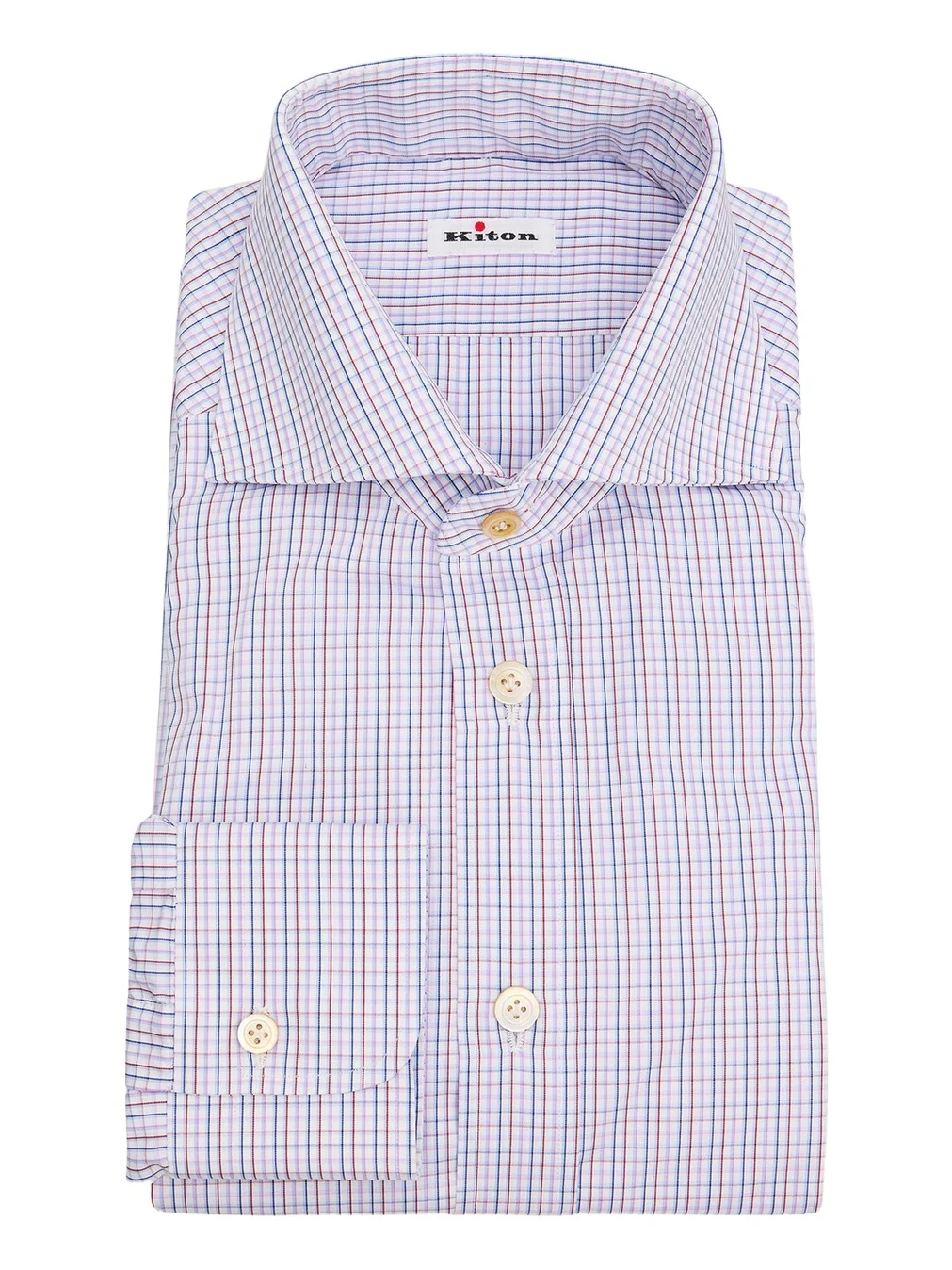 Kiton Men's Cotton Graph Check Classic-Fit Dress Shirt