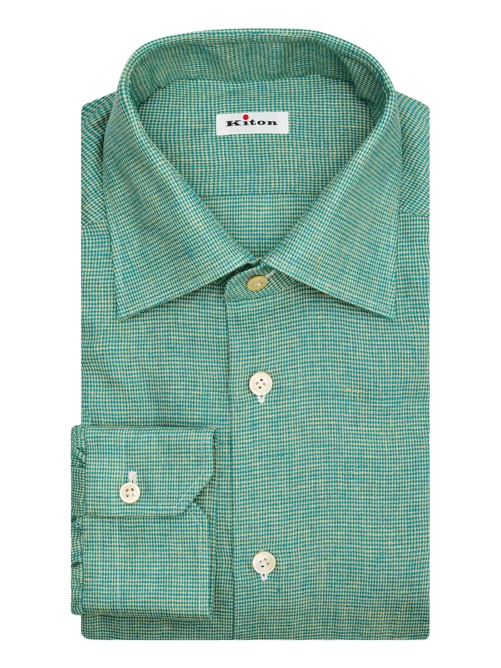Men's Linen Blend Micro-Houndstooth Dress Shirt