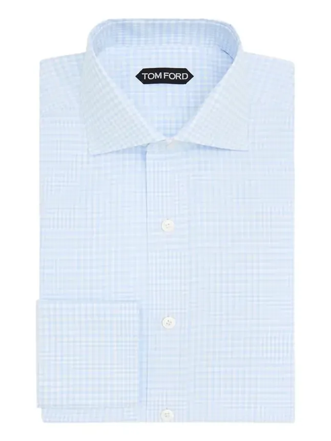 Tom Ford Men's Gingham Check Cotton Dress Shirt