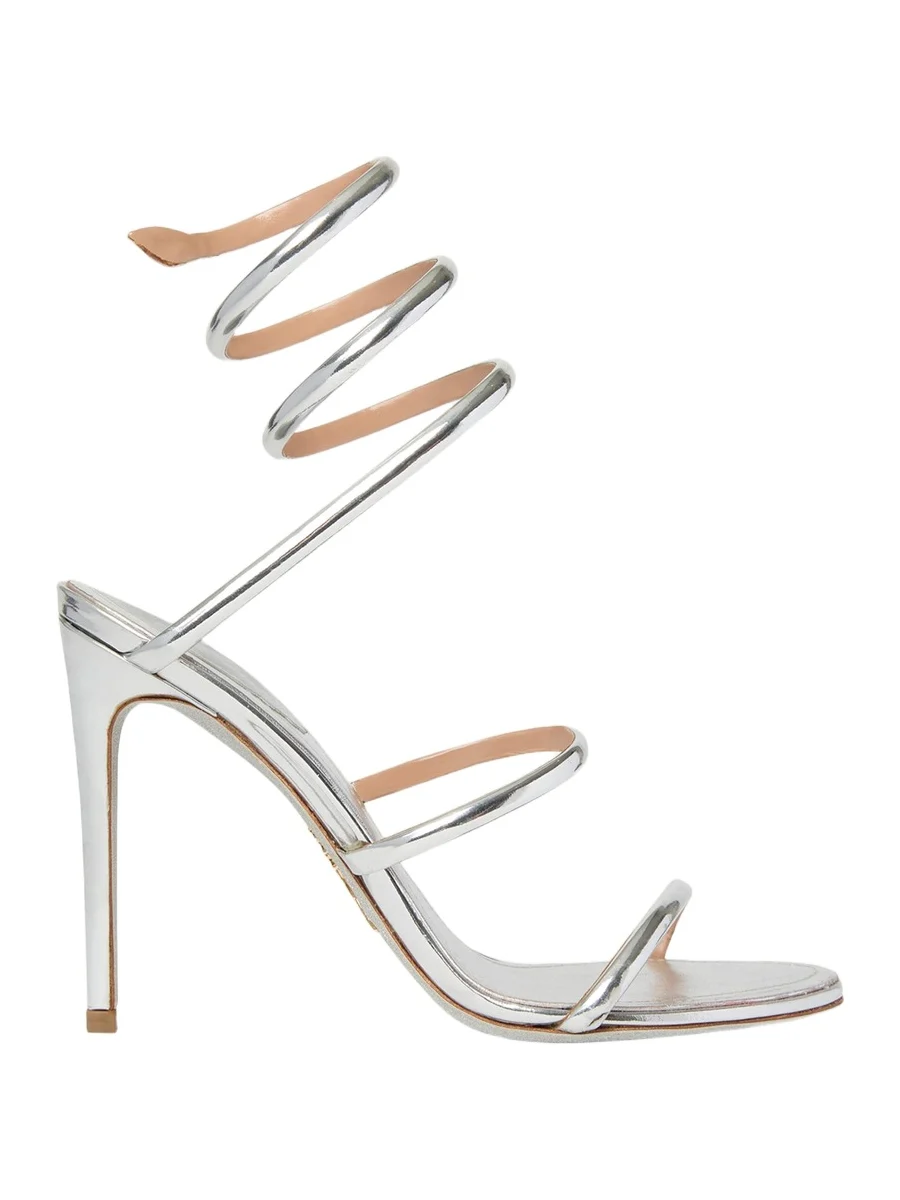 105mm Cleo Metallic Leather Sandals
