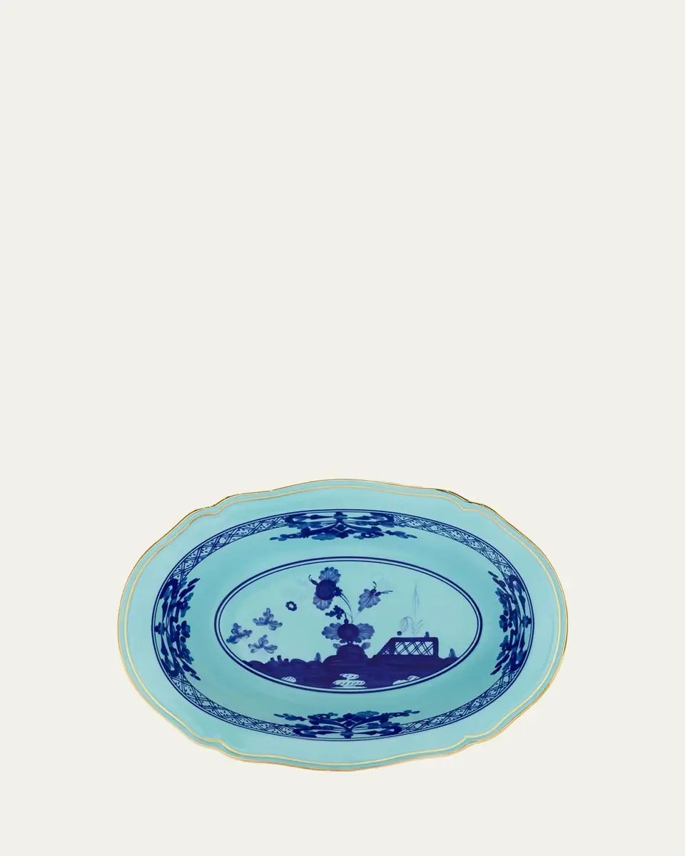 GINORI 1735 Oriente Italiano Iris Deep Oval Serving Bowl | Thumbnail 2
