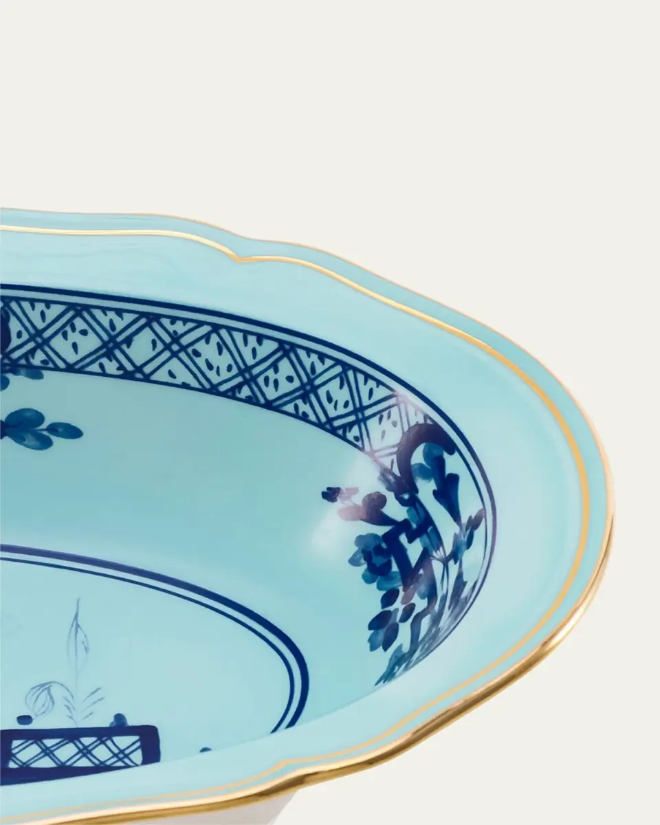 GINORI 1735 Oriente Italiano Iris Deep Oval Serving Bowl | Thumbnail 3