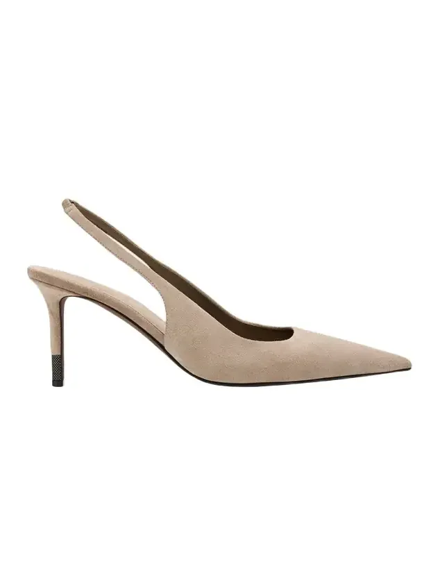 80mm Monili Suede Slingback Pumps 80mm Monili Suede Slingback Pumps
