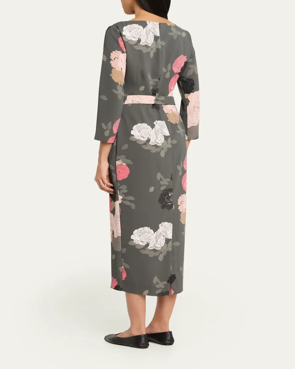 BERNADETTE Luce Floral-Print Belted Midi Dress | Thumbnail 3 BERNADETTE Luce Floral-Print Belted Midi Dress | Thumbnail 3