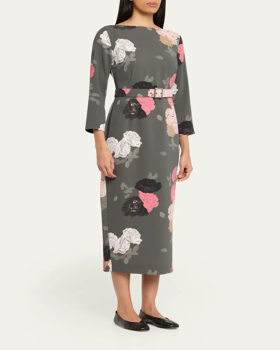 BERNADETTE Luce Floral-Print Belted Midi Dress | Thumbnail 4 BERNADETTE Luce Floral-Print Belted Midi Dress | Thumbnail 4