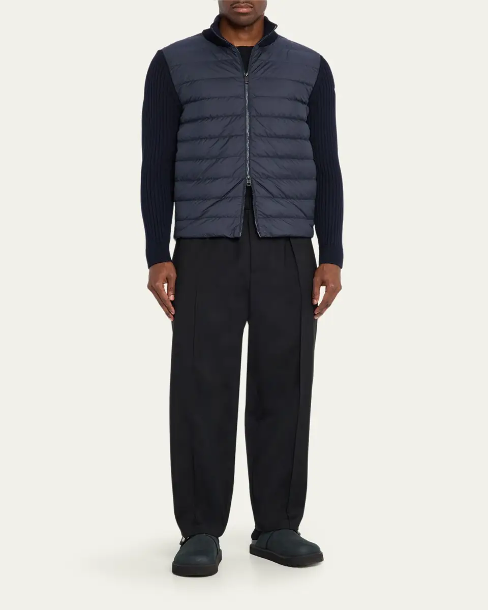 Moncler Men's Padded Wool Full-Zip Cardigan | Thumbnail 2 Moncler Men's Padded Wool Full-Zip Cardigan | Thumbnail 2