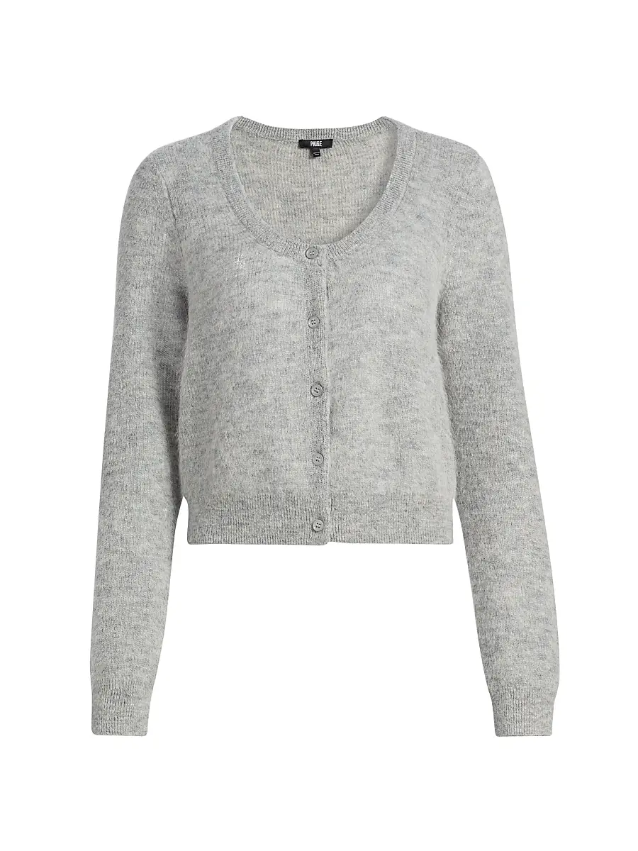 PAIGE Women's Fortuna Alpaca-Wool Crop Cardigan - Heather Grey | Image 1 PAIGE Women's Fortuna Alpaca-Wool Crop Cardigan - Heather Grey | Image 1
