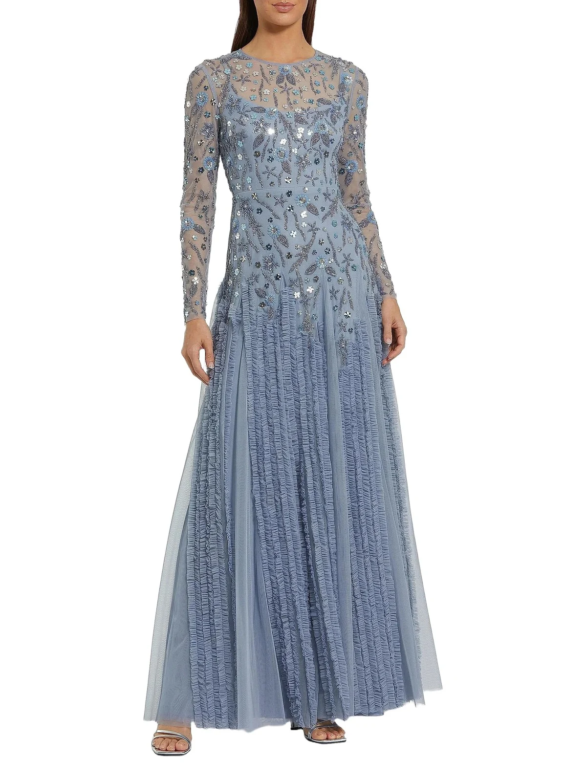 Women's Evening Beaded Mesh Gown