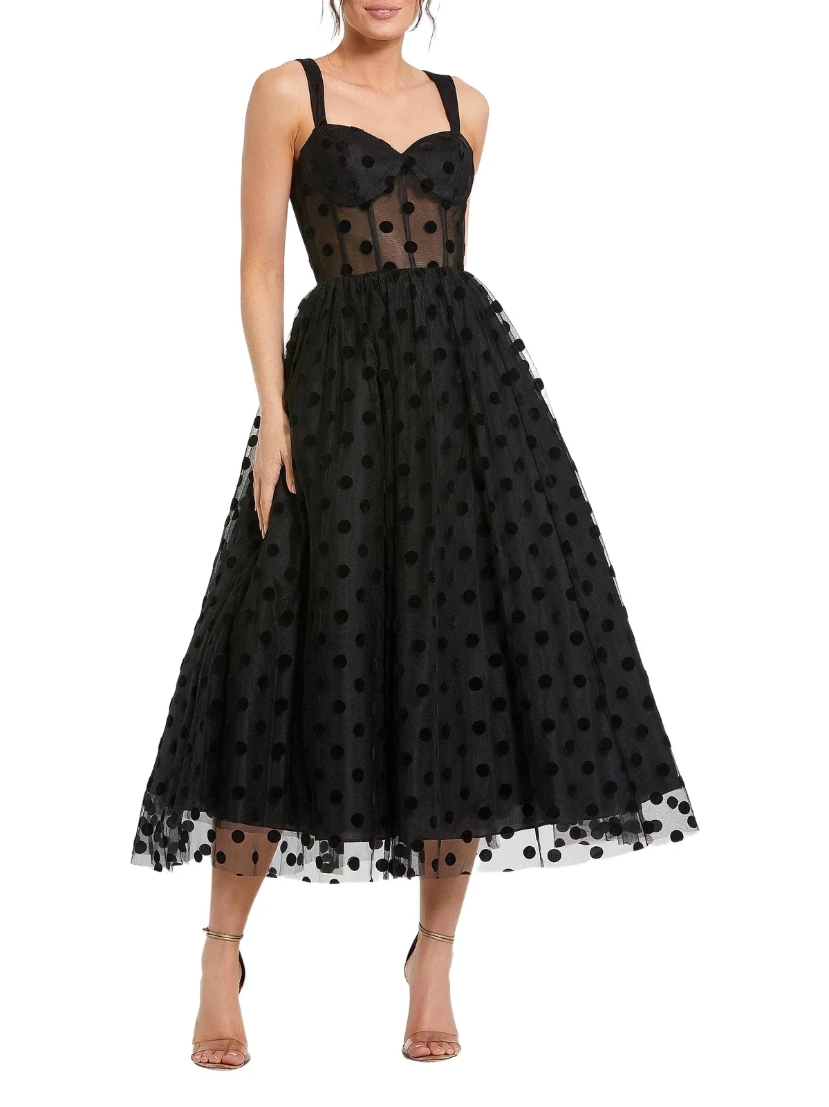 Women's Petite leena 2 Polka Dot A-Line Midi-Dress