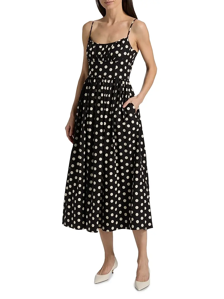 Cara Cara Women's Alba Polka Dot Midi-Dress - Joelle Dot Black | Thumbnail 3 Cara Cara Women's Alba Polka Dot Midi-Dress - Joelle Dot Black | Thumbnail 3