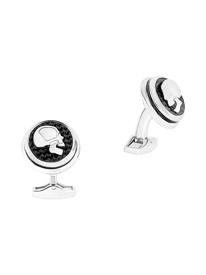Men's Plated Carbon Skull Cufflinks Men's Plated Carbon Skull Cufflinks