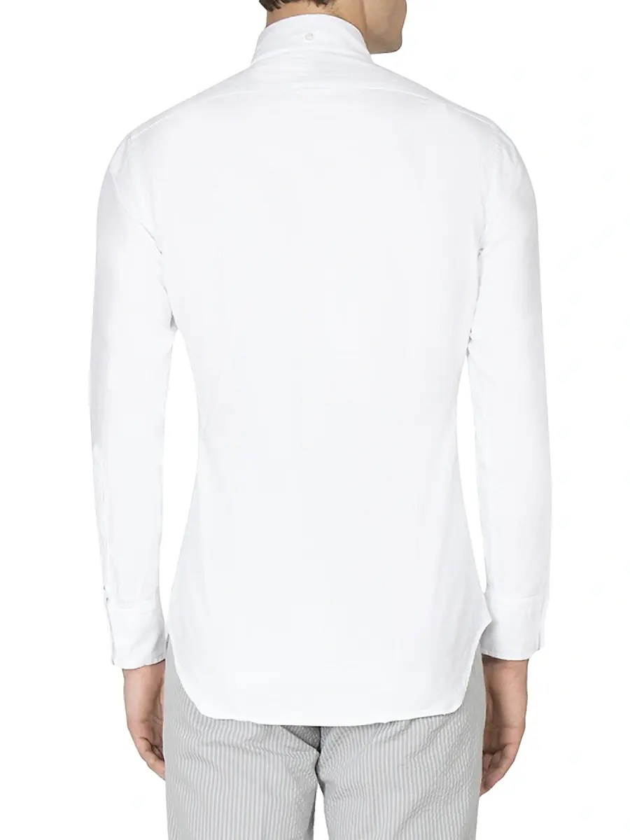 Thom Browne Solid Button-Down Shirt - Light Blue | Thumbnail 4