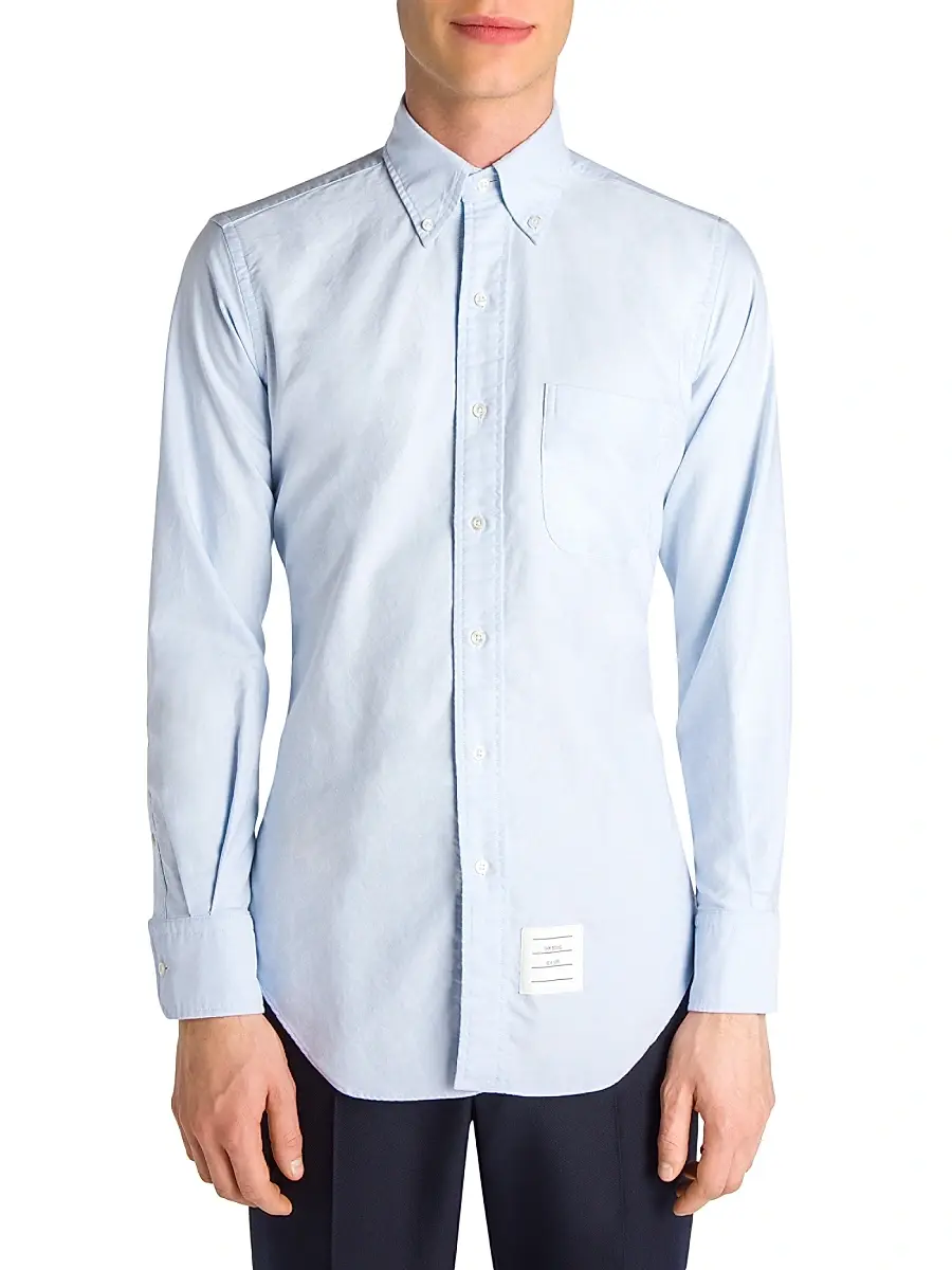 Solid Button-Down Shirt - Light Blue