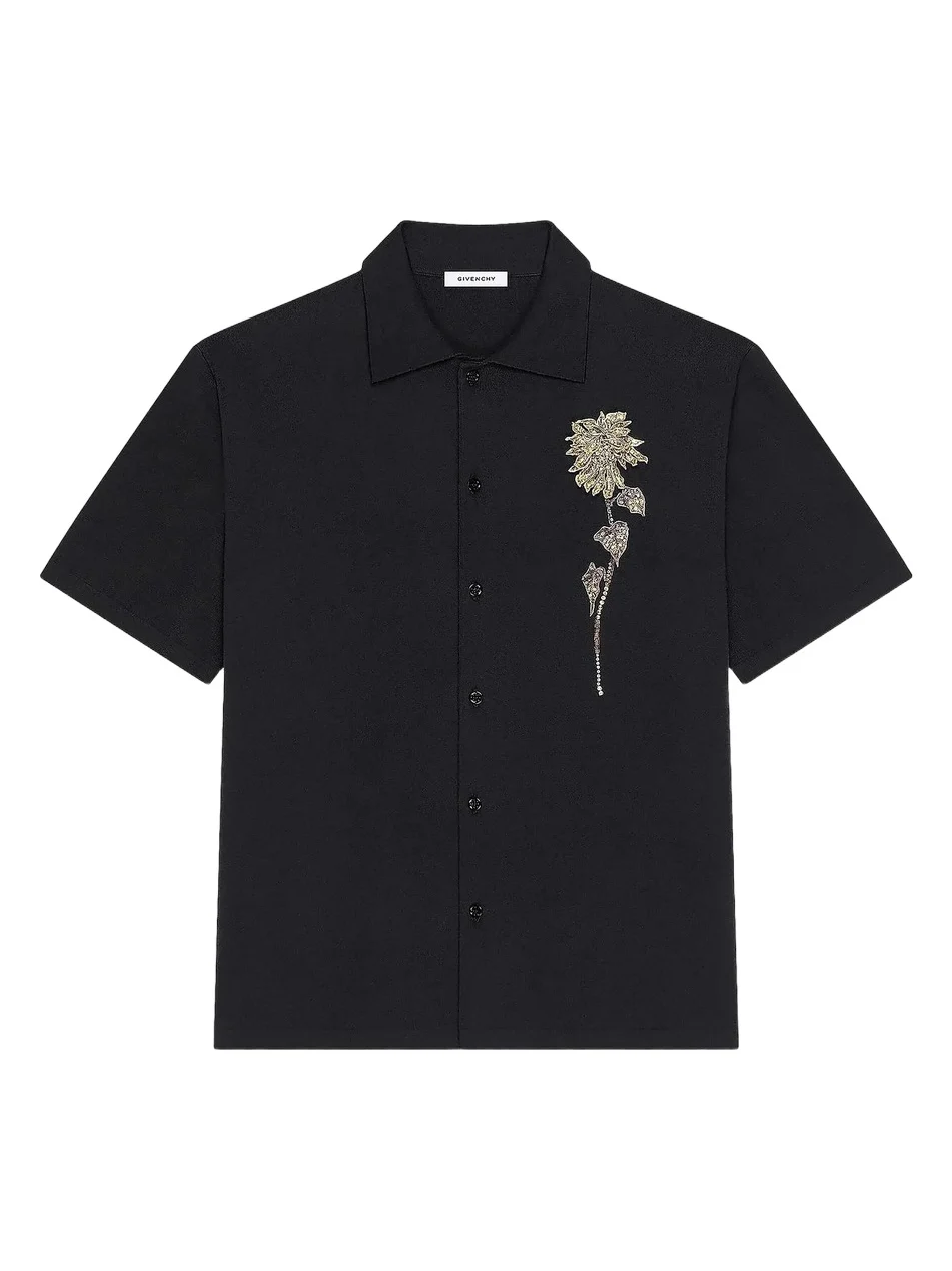 Givenchy Men's Embellished Shirt in Cotton Knit - Black