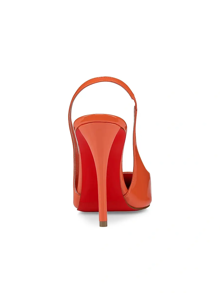 Christian Louboutin Women's Miss Z Patent Leather 100MM Sling Back Pumps - Caruzo | Thumbnail 3