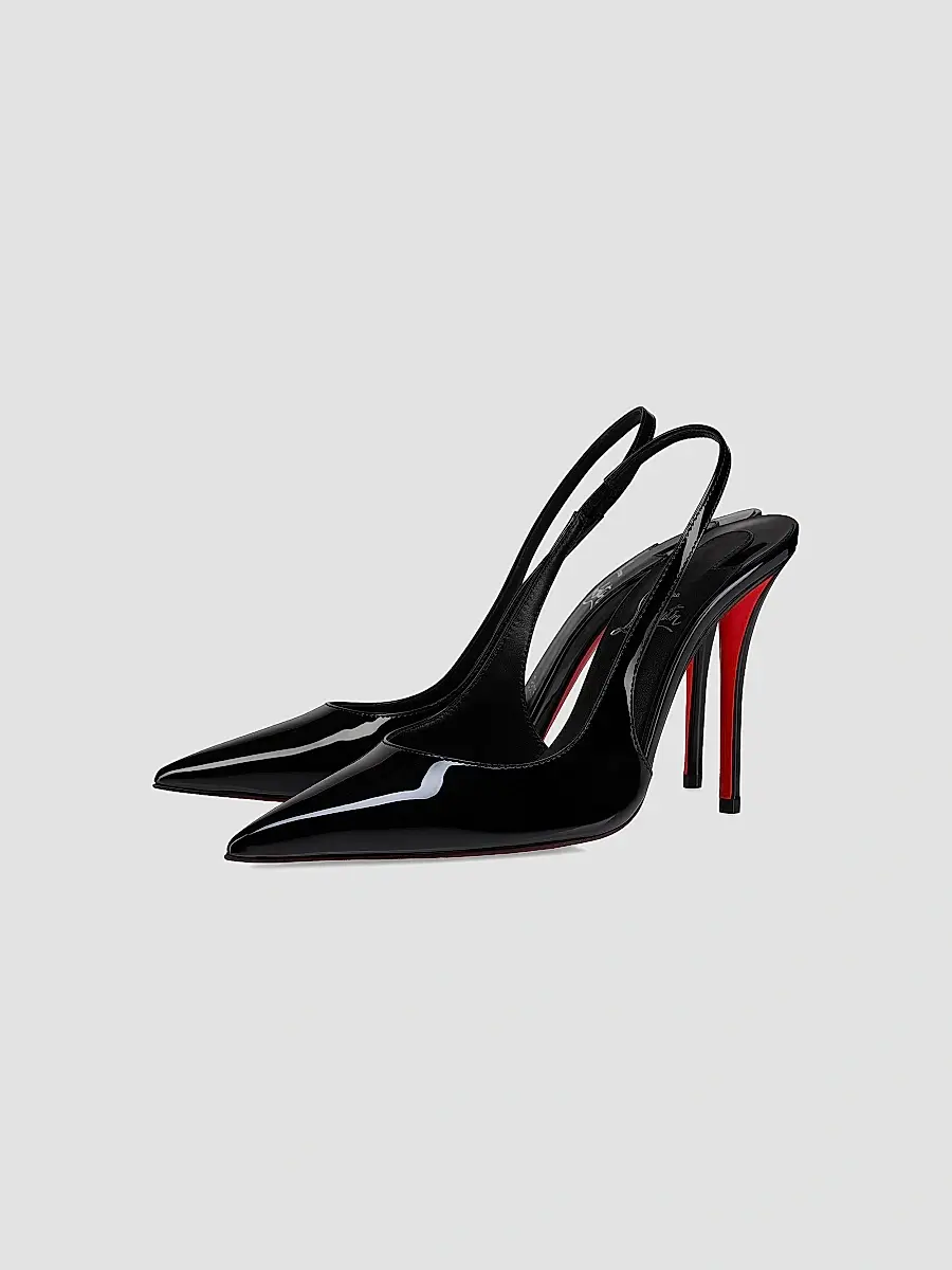 Christian Louboutin Women's Miss Z Patent Leather 100MM Sling Back Pumps - Caruzo | Thumbnail 6