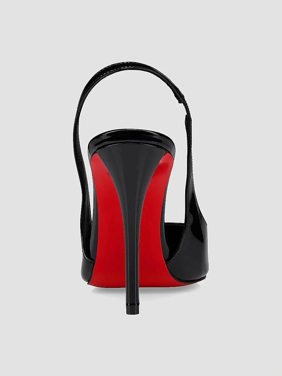 Christian Louboutin Women's Miss Z Patent Leather 100MM Sling Back Pumps - Caruzo | Thumbnail 7