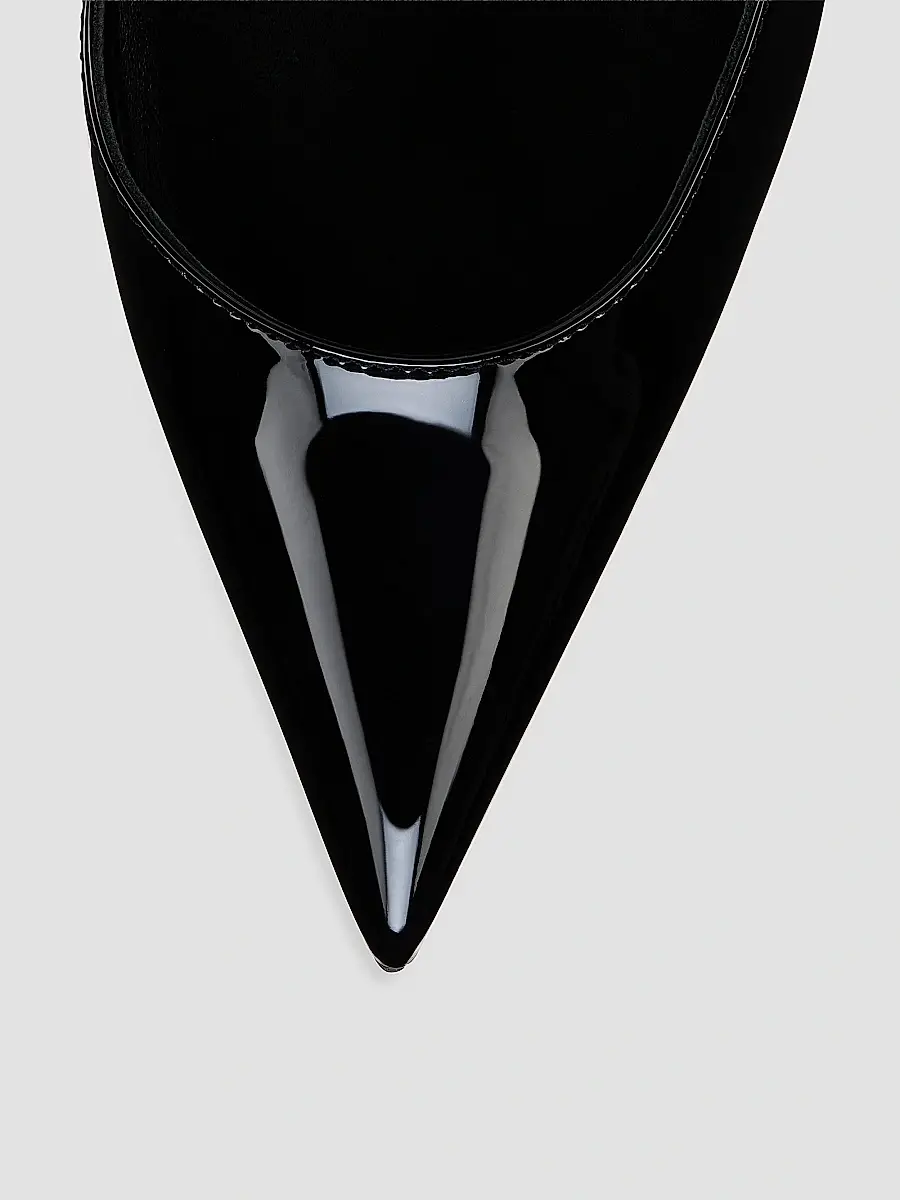 Christian Louboutin Women's Miss Z Patent Leather 100MM Sling Back Pumps - Caruzo | Thumbnail 8