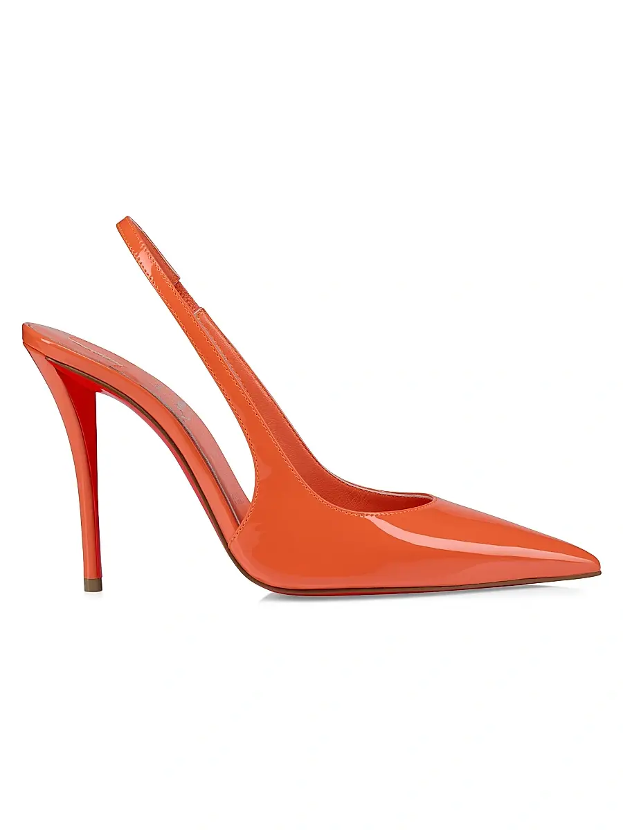 Christian Louboutin Women's Miss Z Patent Leather 100MM Sling Back Pumps - Caruzo | Image 1 Christian Louboutin Women's Miss Z Patent Leather 100MM Sling Back Pumps - Caruzo | Image 1