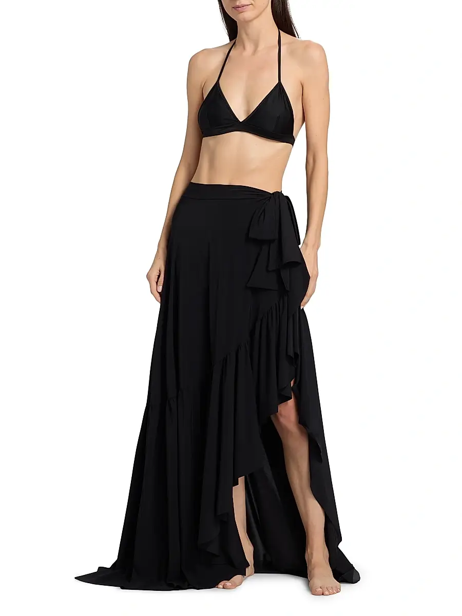 Chiara Boni La Petite Robe Women's Iggy Ruffle Wrap Maxi Sarong | Thumbnail 2