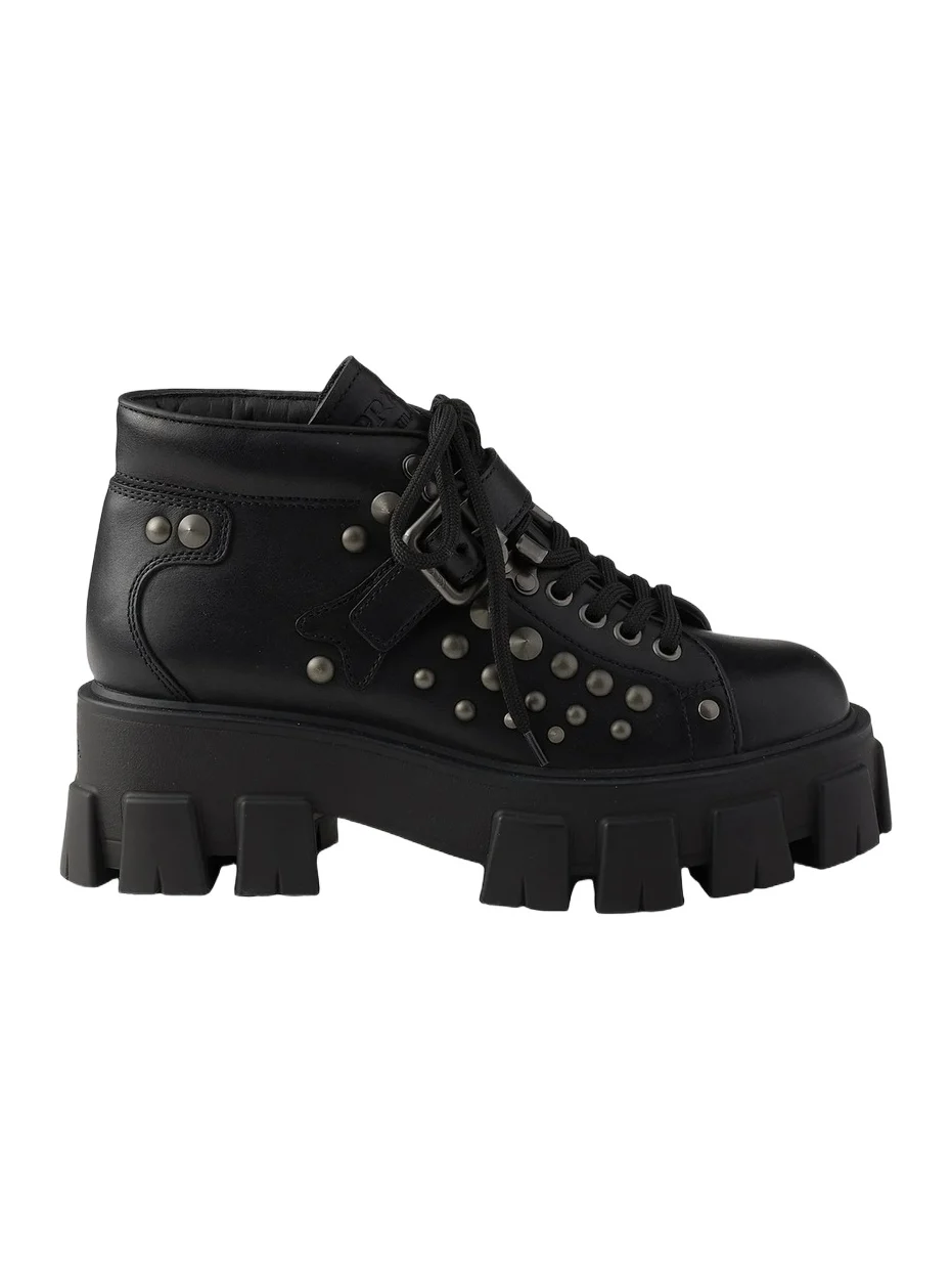 Women's Monolith Studded Leather Booties Women's Monolith Studded Leather Booties