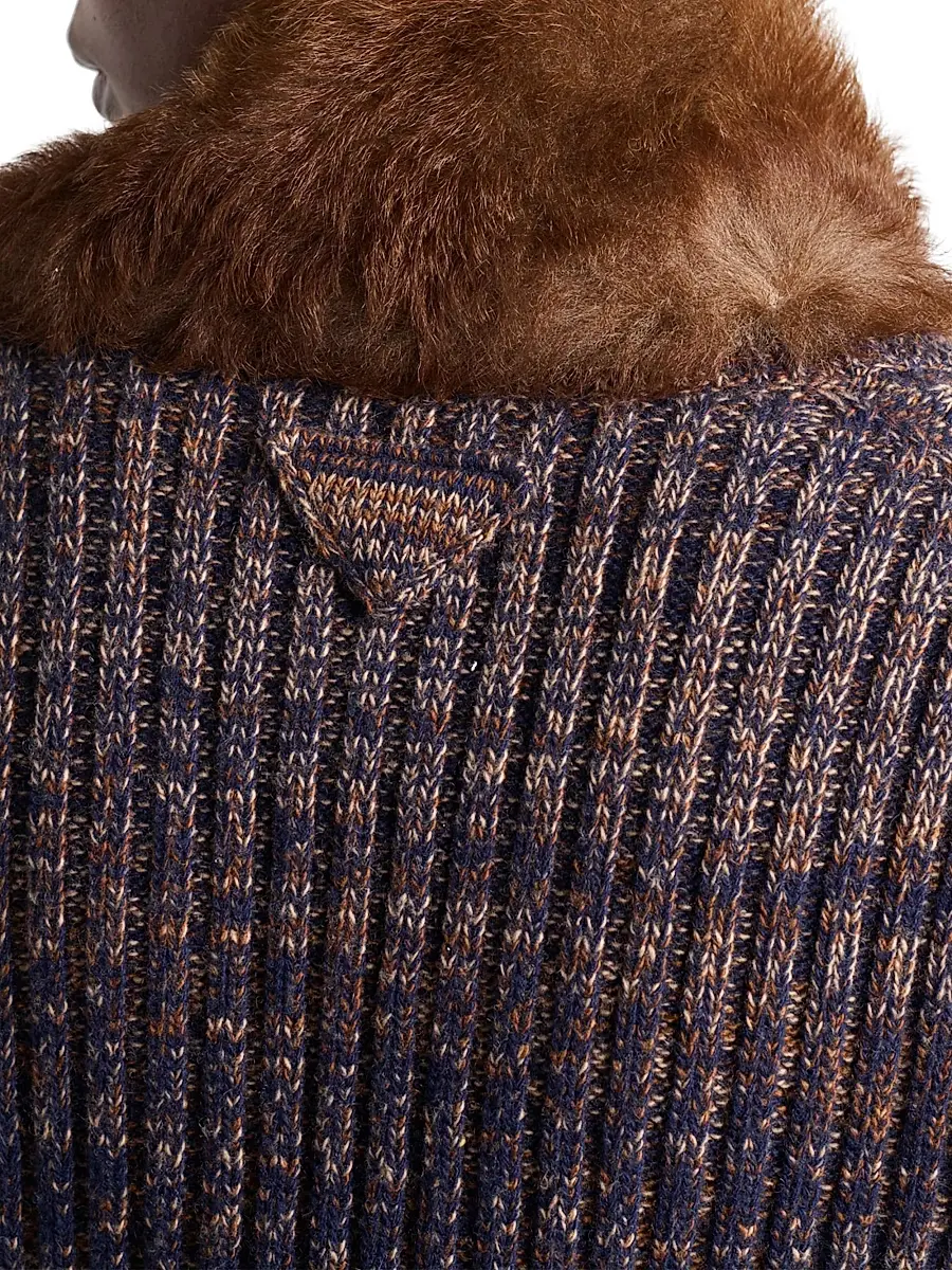 Prada Women's Shearling Collar - Brown | Thumbnail 3 Prada Women's Shearling Collar - Brown | Thumbnail 3