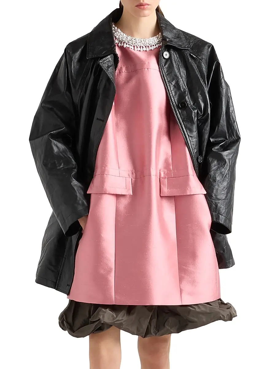Prada Women's Embroidered Double Shantung Dress | Thumbnail 2